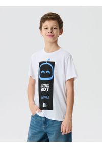 Sinsay - Bawełniana koszulka z nadrukiem PlayStation - biały. Kolor: biały. Materiał: bawełna. Wzór: nadruk #1