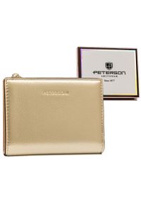 Portfel damski Peterson PTN 003-HRH złoty. Kolor: złoty. Materiał: skóra ekologiczna