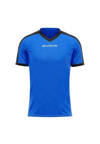 Koszulka piłkarska dla dorosłych Givova Revolution Interlock. Kolor: wielokolorowy, czarny, niebieski. Sport: piłka nożna