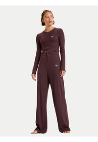 Roxy Spodnie dresowe Rise & Vibe New Rib ERJNP03673 Bordowy Relaxed Fit. Kolor: czerwony. Materiał: wiskoza #1