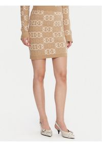Pinko - PINKO Spódnica mini Bang Bang 106040 A2YD Beżowy Slim Fit. Kolor: beżowy. Materiał: wiskoza