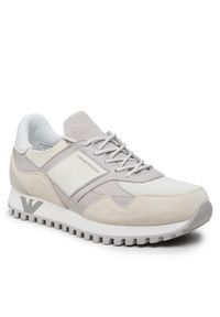 Emporio Armani Sneakersy X4X616 XN632 S730 Beżowy. Kolor: beżowy. Materiał: zamsz, skóra