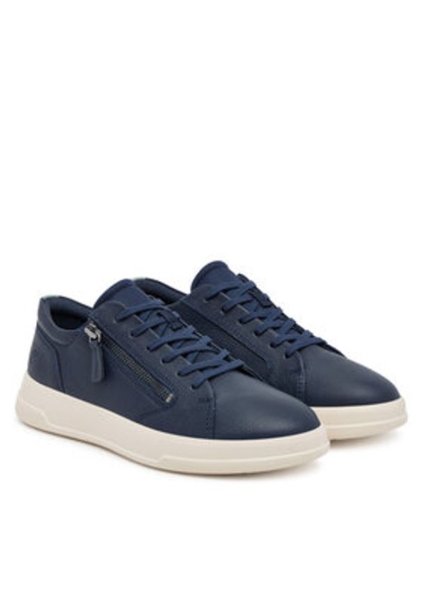 ecco - ECCO Sneakersy 22381354668 Granatowy. Kolor: niebieski. Materiał: skóra