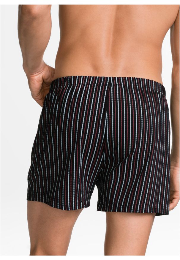 bonprix - Luźne bokserki z bawełnianego dżerseju (3 pary). Kolor: czarny. Materiał: jersey, bawełna