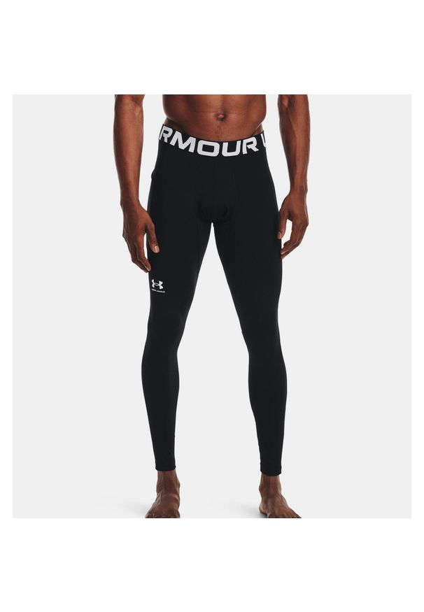 Under Armour - Legginsy termoaktywne męskie UNDER ARMOUR szybkoschnące termiczne. Kolor: czarny. Materiał: poliester. Sport: fitness