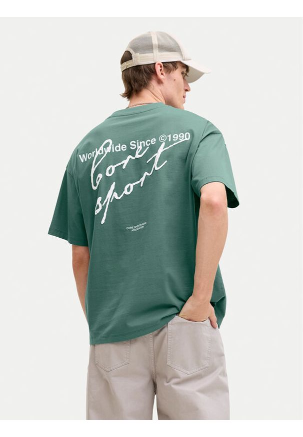 Jack & Jones T-Shirt Dust 12292982 Turkusowy Loose Leg. Kolor: turkusowy. Materiał: bawełna