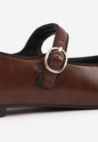 Born2be - Jasnobrązowe Balerinki Vices ze Skórzaną Wkładką i Paskiem Vikiseme. Okazja: na co dzień. Zapięcie: pasek. Kolor: brązowy. Materiał: skóra. Styl: casual, elegancki #3