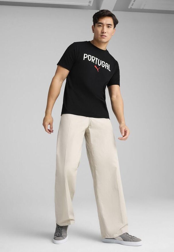 Puma - Męska koszulka Portugalia ftblNRGY PUMA Black. Kolor: czarny. Wzór: napisy