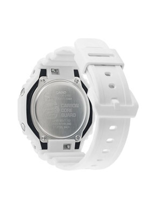 G-Shock Zegarek GA-2100-7AER Biały. Kolor: biały. Materiał: syntetyk