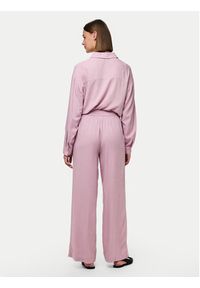 Pieces Spodnie materiałowe Pia 17149314 Różowy Wide Leg. Kolor: różowy. Materiał: wiskoza, len #2