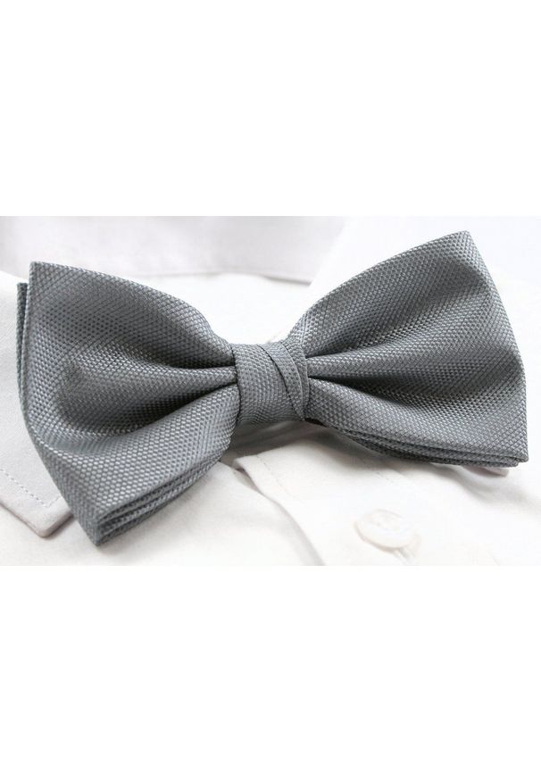 Mucha Męska z Białą Poszetką - Chattier - Popielata. Kolor: szary, biały, wielokolorowy. Materiał: mikrofibra. Styl: sportowy, elegancki