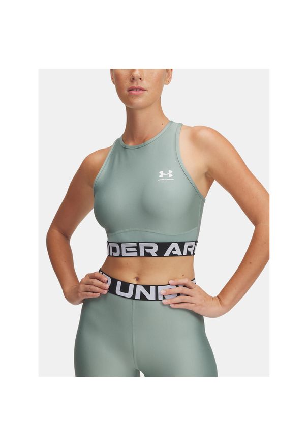 Top treningowy damski Under Armour Heat Gear Rib Tank. Kolor: zielony