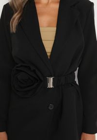 Born2be - Czarna Marynarka Vimasirra. Okazja: na imprezę, na spotkanie biznesowe. Kolor: czarny. Materiał: materiał, tkanina. Wzór: jednolity, gładki, aplikacja. Styl: biznesowy #2