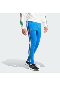Adidas - Spodnie dresowe Italy DNA. Kolor: niebieski. Materiał: dresówka