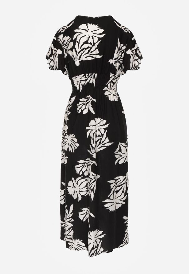 Born2be - Czarna Wiskozowa Sukienka o Rozkloszowanym Kroju z Kopertowym Dekoltem Morgassa. Okazja: na co dzień, na randkę. Typ kołnierza: dekolt kopertowy. Kolor: czarny. Materiał: wiskoza. Sezon: lato. Typ sukienki: kopertowe. Styl: elegancki, klasyczny, casual