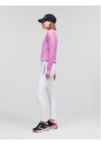 Karl Lagerfeld - KARL LAGERFELD Jeansy Logo 225W1104 Biały Skinny Fit. Kolor: biały