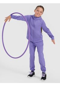 4f - 4F Bluza sportowa rozpinana z kapturem dziewczęca - fioletowa 158/164 (12-14 lat). Okazja: na co dzień. Typ kołnierza: kaptur. Kolor: fioletowy. Materiał: dzianina, skóra. Sezon: lato. Styl: sportowy #2