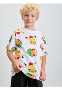 Sinsay - Bawełniana koszulka z nadrukiem Pokemon - biały. Kolor: biały. Materiał: bawełna. Wzór: nadruk #1