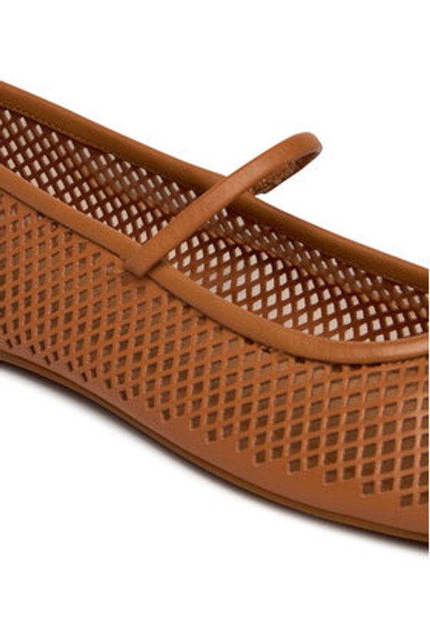 Lauren Ralph Lauren - LAUREN RALPH LAUREN Baleriny Jayna 802P04176006 Brązowy. Kolor: brązowy. Materiał: skóra