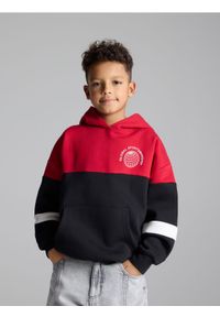 Reserved - Bluza oversize z kapturem - czerwony. Typ kołnierza: kaptur. Kolor: czerwony. Materiał: dzianina, bawełna #1