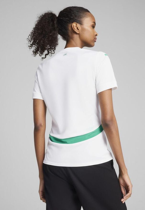 Puma - Damska koszulka domowa Senegal 2025 PUMA White Sport Green. Kolor: biały, zielony, wielokolorowy. Wzór: aplikacja