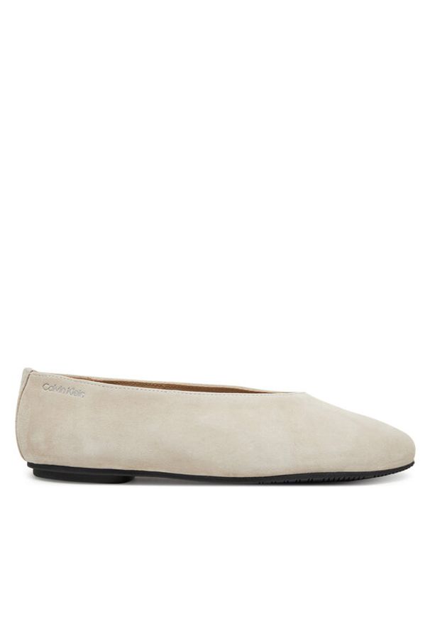 Calvin Klein Baleriny Ballerina Round Hw Sue HW0HW02565 Beżowy. Kolor: beżowy. Materiał: skóra