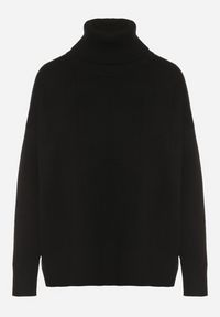 Born2be - Czarny Golf w Klasycznym Stylu Linagela. Typ kołnierza: golf. Kolor: czarny. Materiał: jeans. Styl: klasyczny #7