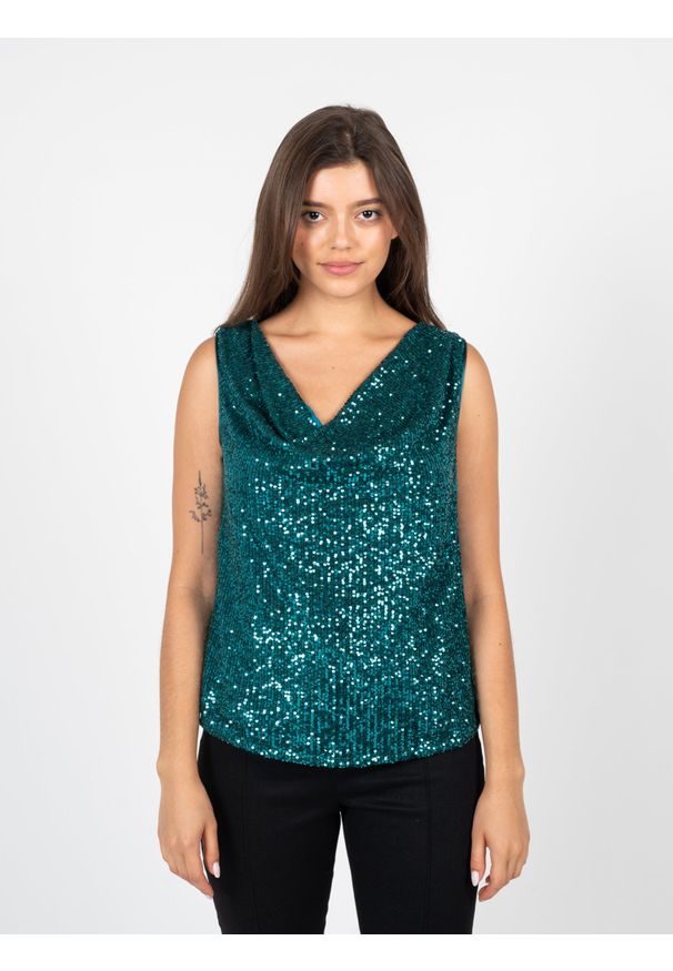 Liu Jo Top | JF2113 J6677 | Kobieta | Zielony. Okazja: na co dzień. Kolor: zielony. Materiał: poliester. Wzór: aplikacja. Styl: klasyczny, elegancki, casual