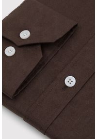 Pako Lorente - PAKO LORENTE – Brązowa bawełniana koszula męska. Kolor: czarny, brązowy, zielony. Materiał: bawełna. Długość rękawa: długi rękaw. Długość: długie. Wzór: gładki #4