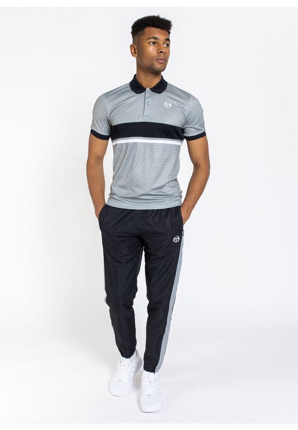 SERGIO TACCHINI - Koszulka męska Polo Sergio Tacchini Ansley (39089-978). Okazja: na co dzień, na spotkanie biznesowe. Typ kołnierza: polo. Kolor: szary. Materiał: dresówka. Styl: biznesowy, młodzieżowy, casual
