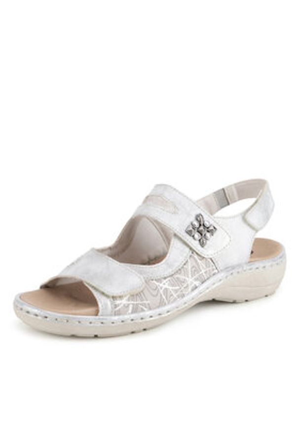 Remonte Sandały D7647-40 Szary. Kolor: szary. Materiał: skóra