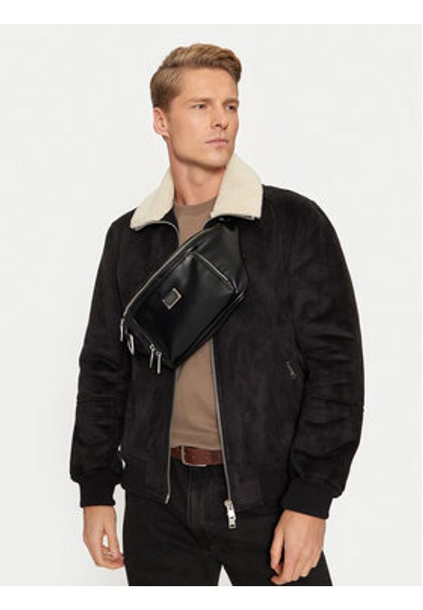 Guess Saszetka nerka HMMILI P4456 Czarny. Kolor: czarny. Materiał: skóra