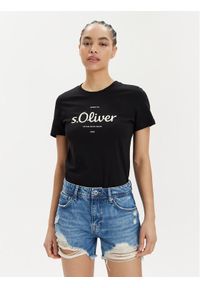 s.Oliver T-Shirt 2136463 Czarny Regular Fit. Kolor: czarny. Materiał: bawełna #1
