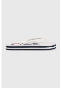 Fila japonki TROY ZEPPA damskie kolor biały na płaskim obcasie. Kolor: biały. Materiał: materiał. Obcas: na obcasie. Wysokość obcasa: niski