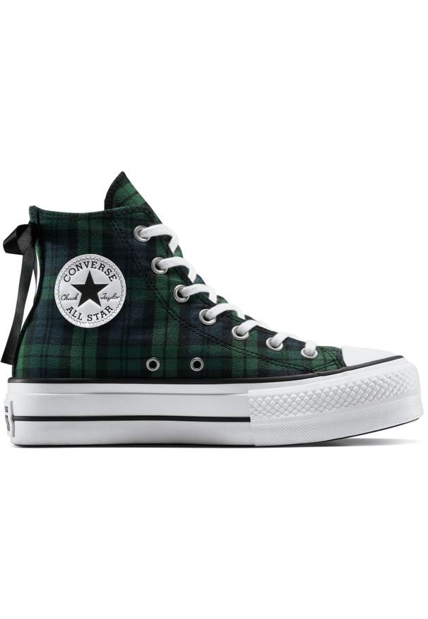 Buty sportowe Converse Chuck Taylor All Star Lift. Kolor: zielony. Materiał: materiał. Styl: sportowy. Model: Converse All Star. Sport: turystyka piesza