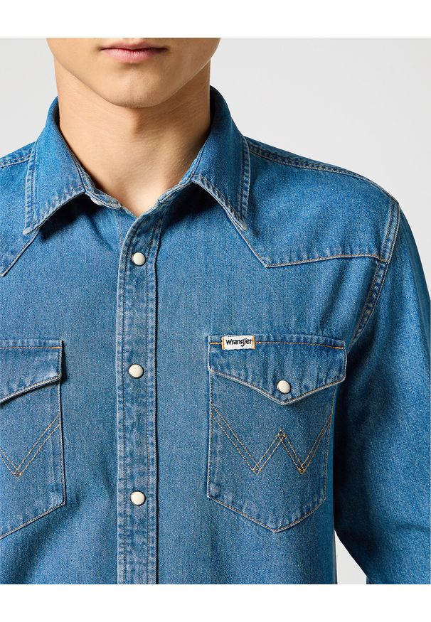 Wrangler - WRANGLER MĘSKA KOSZULA WESTERN SHIRT SEAFOAM SURF 112357194 W5B4008896