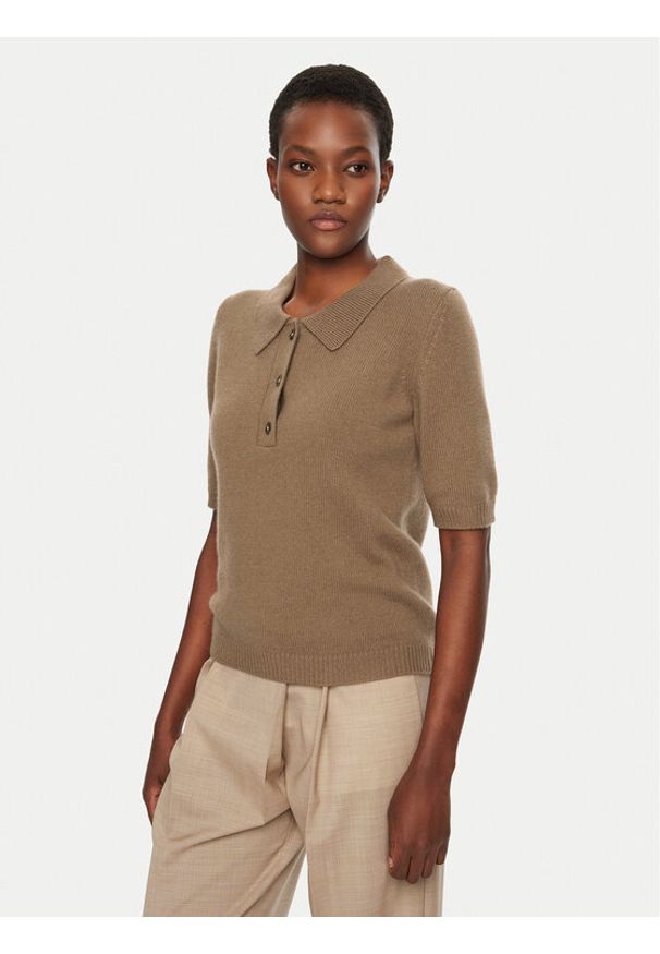Herskind Sweter Alberto 5417974 Brązowy Regular Fit. Kolor: brązowy. Materiał: wełna, kaszmir