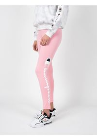 Champion Legginsy | 112857 | Kobieta | Różowy. Stan: podwyższony. Kolor: różowy. Materiał: elastan, bawełna. Wzór: nadruk