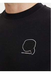Karl Lagerfeld - KARL LAGERFELD T-Shirt 755026 563224 Czarny Regular Fit. Typ kołnierza: dekolt w karo. Kolor: czarny. Materiał: bawełna #5