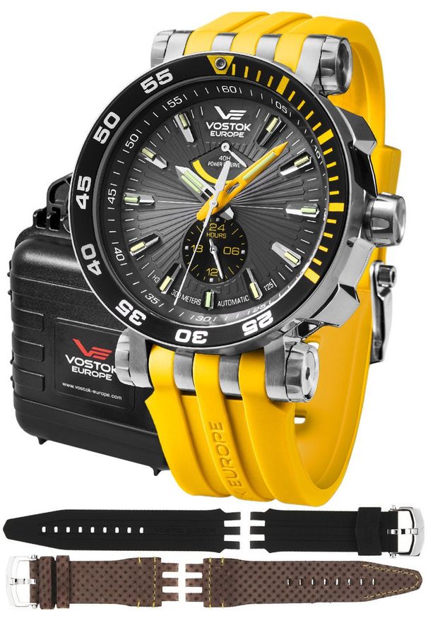 Zegarek męski Vostok Europe YN84-575A539SY żółty. Kolor: żółty