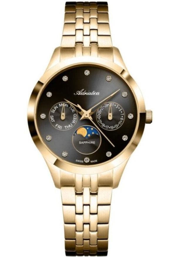 Zegarek damski Adriatica A3833.1144QF CYRKONIE złoty. Kolor: złoty