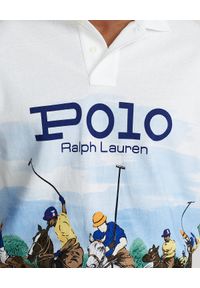 Ralph Lauren - RALPH LAUREN - Koszulka polo Custom Slim Fit Mesh. Typ kołnierza: polo. Kolor: biały. Materiał: mesh. Długość: długie. Wzór: nadruk, ze splotem. Styl: sportowy #3