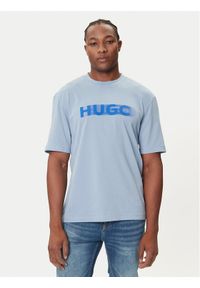 Hugo - HUGO T-Shirt Nalax 50543493 Błękitny Regular Fit. Kolor: niebieski. Materiał: bawełna