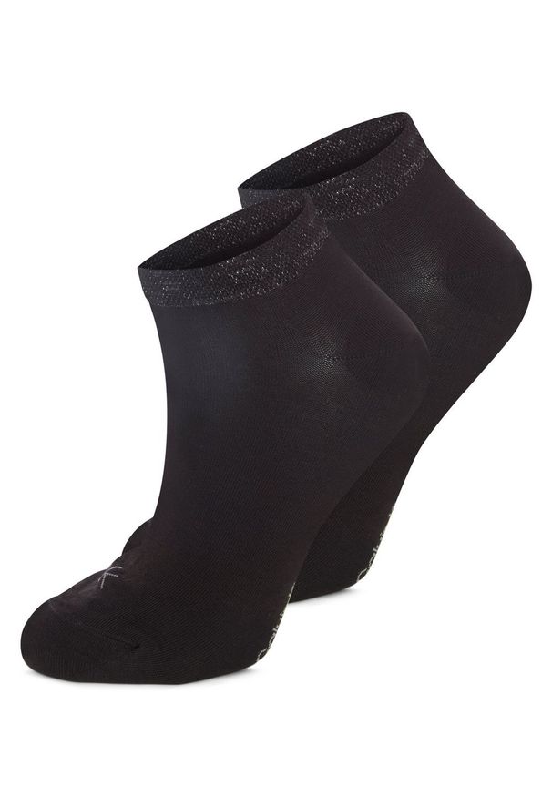 Calvin Klein Damskie skarpetki do trampek w 2-paku Kobiety Modal czarny jednolity, 39-42. Kolor: czarny. Wzór: jednolity