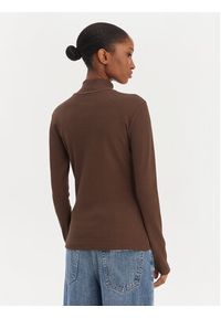 Hugo - HUGO Golf Easy 50525318 Brązowy Regular Fit. Typ kołnierza: golf. Kolor: brązowy. Materiał: bawełna #4