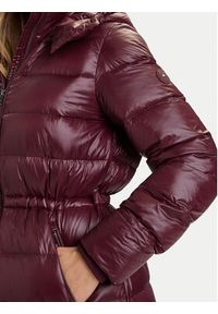 TOMMY HILFIGER - Tommy Hilfiger Płaszcz zimowy WW0WW47356 Bordowy Regular Fit. Kolor: czerwony. Materiał: syntetyk. Sezon: zima