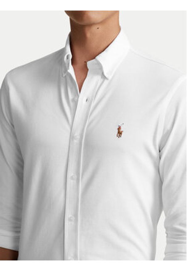 Polo Ralph Lauren Koszula 710932545002 Biały Custom Fit. Typ kołnierza: polo. Kolor: biały. Materiał: bawełna