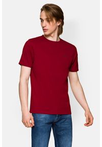 Lancerto - Koszulka Bordowa Bawełniana Daniel. Kolor: czerwony. Materiał: bawełna