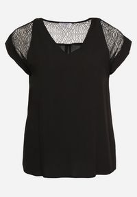 Born2be - Czarna Bluzka z Wiskozy z Przezroczystymi Wstawkami Zelauri. Okazja: na co dzień. Kolor: czarny. Materiał: wiskoza. Styl: casual, elegancki #3