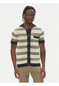 Lindbergh Kardigan 30-804112 Beżowy Relaxed Fit. Kolor: beżowy. Materiał: bawełna